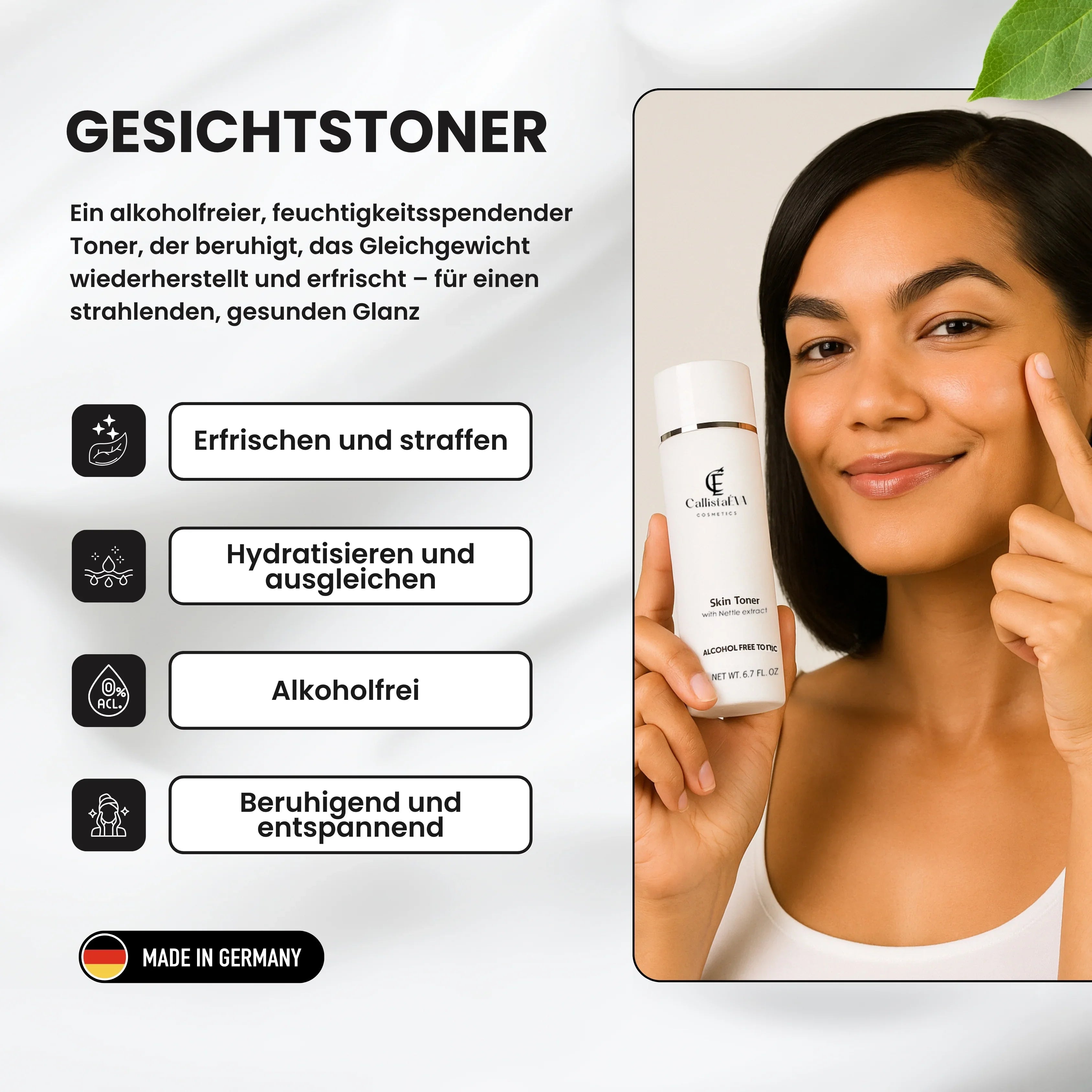 CallistaÉVA Skin Toner with Nettle Extract – Alcohol-Free Toner for Hydration & Balance