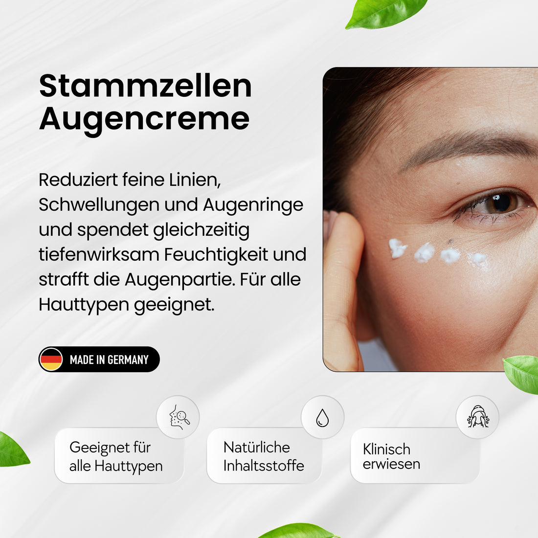 Exklusive vegane Augencreme mit Stammzellen