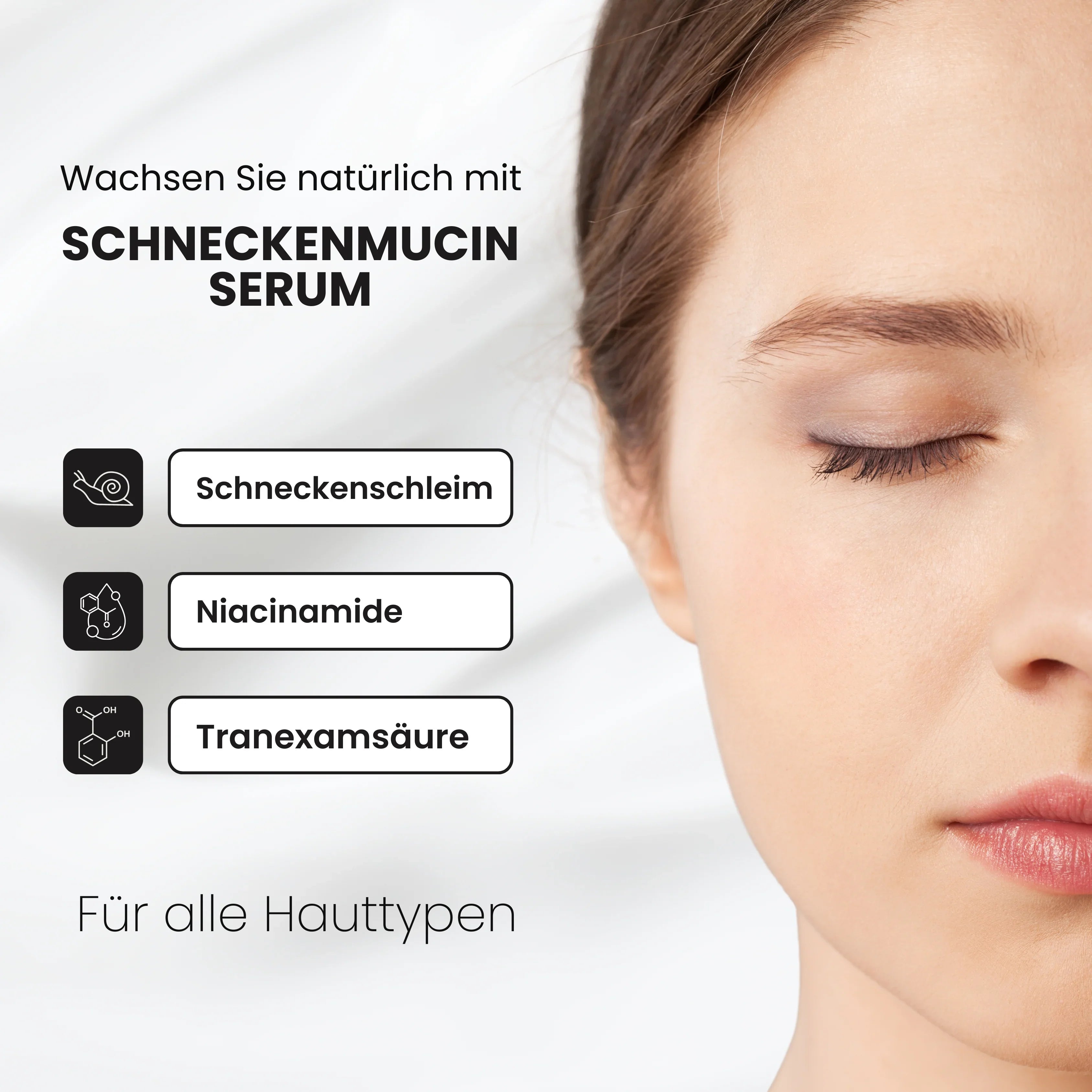 CallistaÉVA Snail Mucin Hydrating Face Serum - Niacinamide & Tranexamic Acid